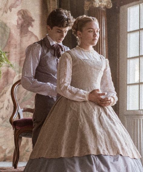 Timothee Chalamet Florence Pugh, Laurie And Amy Little Women, Little Women Amy And Laurie, Florence Pugh Little Women, Jacqueline Durran, Amy And Laurie, Natalie Dormer, Woman Movie, Little Women