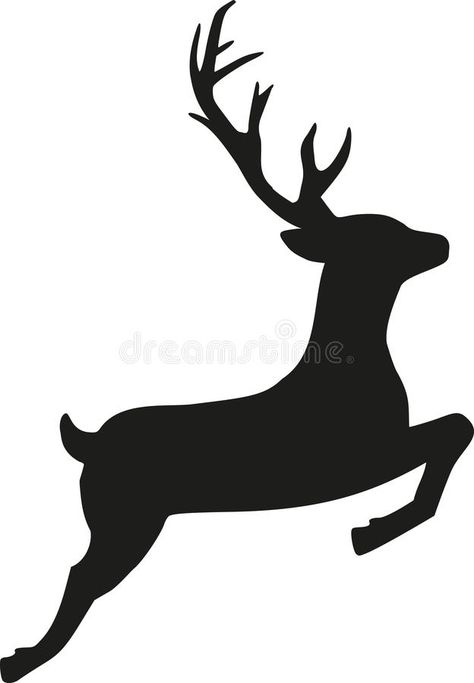 Drawing Of Santa Claus, Reindeer Illustration, Reindeer Drawing, Sleigh With Reindeer, Christmas Window Painting, Reindeer Silhouette, Deer Drawing, Deer Illustration, Illustration Simple