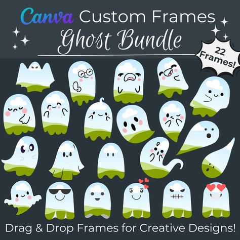 Looking for Ghost or Halloween Themed Canva Custom frames for your Print on Demand, SVG, or digital assets Etsy store? This Canva Frame bundle is a great asset for your designing needs! Upgrade your branding with a level of professionalism that will make your designs rise above the rest! This set of Canva Custom Frames is a creative way to shake things up. With Canva Custom Frames, you can:  ❧ Create Custom Patterns - Personal or Commercially ❧ Create Unique Photo Collages ❧ Enhance Social Media Canva Frames Elements, Canva Collage, Canva Halloween, Halloween Social, Canvas Learning, Photo Collages, Custom Frames, Digital Assets, Mood Board Design