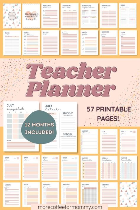 Free Teacher Lesson Planner, Teaching Planner Templates, Teacher Journal Planner, Daily Academic Planner Template, Teacher Weekly Planner Free Printable, Teachers Planner Ideas, Weekly Teacher Planner Template, Teacher Binder Printables Free Templates, Free Digital Homeschool Planner