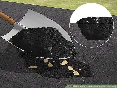 How to Fix a Hole in an Asphalt Driveway: 10 Steps (with Pictures) Asphalt Driveway Ideas, Asphalt Repair, Crushed Limestone, Driveway Repair, Asphalt Driveway, Driveway Ideas, Concrete Driveways, Poured Concrete, Mineral Spirits