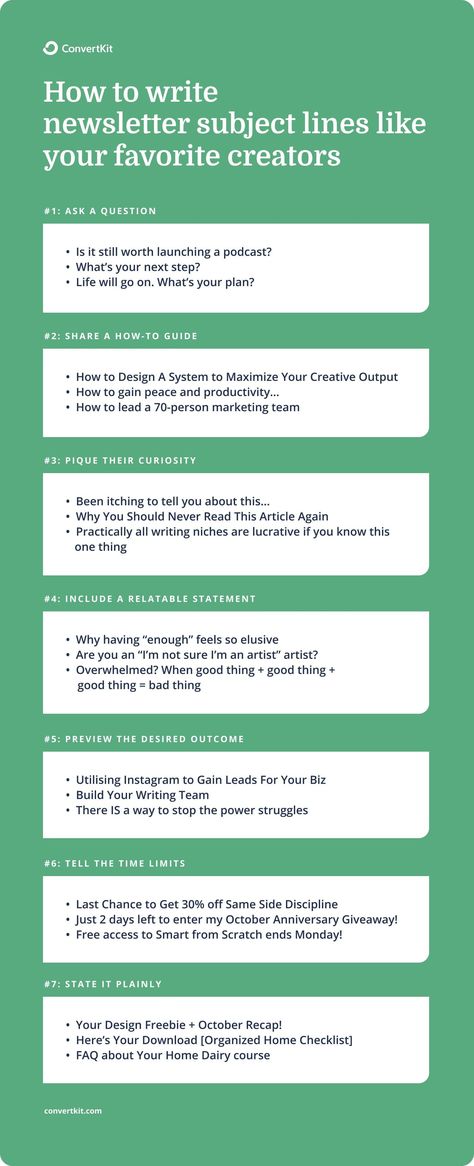 Your newsletter subject line helps readers decide whether to open your email or not. Find out how to write a great newsletter subject line with these 7 formulas to make writing a breeze. Newsletter Content Ideas, Email Newsletter Template Design, Newsletter Design Inspiration, Newsletter Examples, Email Newsletter Template, Email Newsletter Design, Email Subject Lines, Email Marketing Design, How To Get Clients