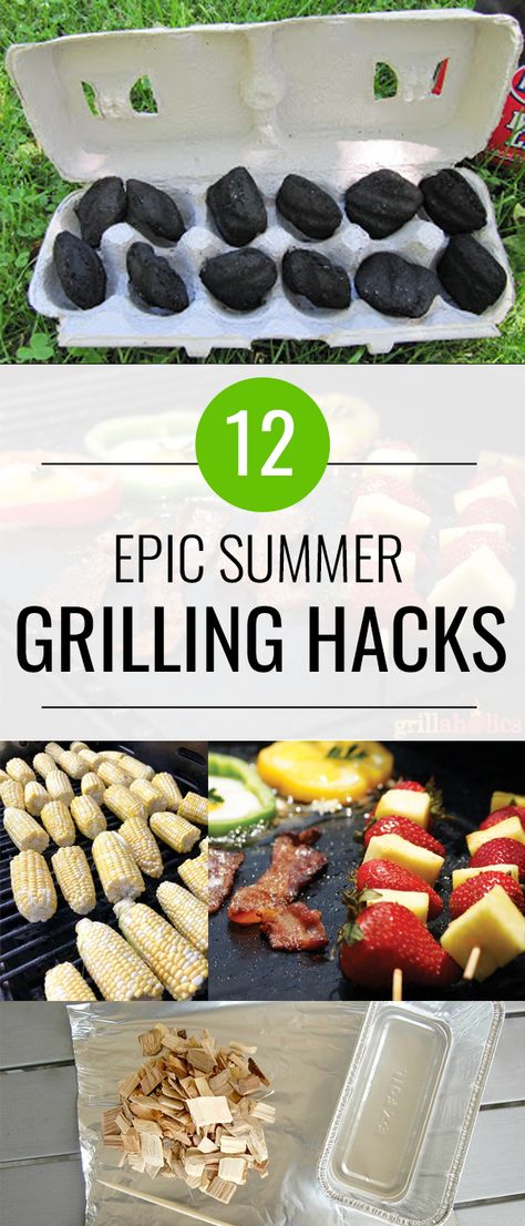 12 Epic Grill Hacks that will make your summer grilling so much easier. #grillhacks #grill #grilling #hacks #summer #bbq Bbq Tips And Tricks, Beach Grilling Ideas, Bbq Tips, Camping Foods, Bbq Pitmasters, Grilled Foods, Bbq Hacks, Summer Hacks, Grilled Food