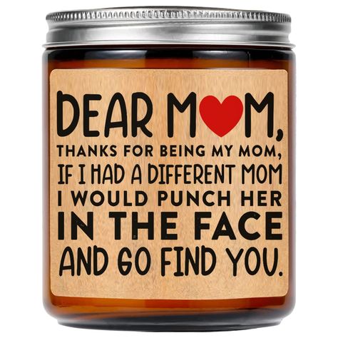 PRICES MAY VARY. Best Mom Gifts for Mothers Day: This is an awesome funny scented candle gift with a humorous quote, this unique mothers day gift will definitely make your mom laugh and beyond your expectation. FUNNY MOM BIRTHDAY GIFTS FROM DAUGHTER,SON,KIDS: This Candle will definitely be a fun moms birthday gift ideas. Say happy birthday mom, leave her speechless with this gag gift... and know you are her new favorite! Lavender scent; Lit it at any time of day or night, smell the sweet scented Mom Birthday Gift Ideas From Daughter, Gifts For Step Mom, Mom Candle, Mom Birthday Gifts, Gifts For Mom From Daughter, Birthday Presents For Mom, Moms Birthday, Preschool Gifts, Moms Crafts