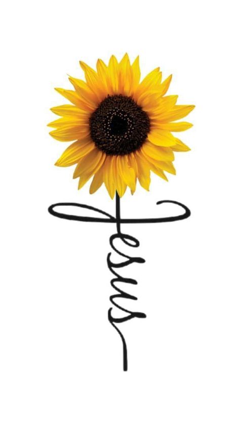 Jesus Tattoo, Sunflower Pictures, Christian Images, Sunflower Tattoos, Bible Quotes Images, Jesus Wallpaper, Sunflower Wallpaper, Sunflower Art, Flower Phone Wallpaper