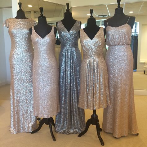 Sorella Vita matte sequin bridesmaids dresses! Wonderful color options for different skin tones as well as unique styles for every body type! Diamond Bridesmaid Dresses, Silver Bridesmaid Dresses Sparkly, Dark Silver Dress, Bridal Dresses Short, Short Sleeve Bridesmaid Dress, Soft Ombre, Short Bridal Dress, Royal Blue Bridesmaid Dresses, Dresses Sequin