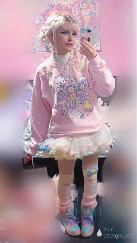 Yami Kawaii Outfit, Fairy Kei Outfit, Decora Fashion Outfits, Decora Outfits, Decora Harajuku, Harajuku Decora, Cute Kawaii Outfits, Fairy Kei Fashion, Kawaii Outfit Ideas