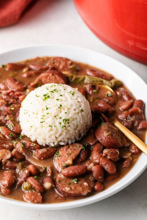 Louisiana Red Beans and Rice Recipe Chili Beans And Rice Recipe, Red Beans And Rice Recipe Canned Beans, Crock Pot Red Beans And Rice, Puerto Rican Red Beans And Rice, Blue Runner Red Beans And Rice, Perlow Rice Recipe, Red Beans And Rice Ham Hock, Easy Beans And Rice, Stove Top Meals