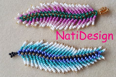 More Beaded Feather Jewelry Tutorials - The Beading Gem's Journal Beaded Feather, Beadwork Tutorial, Beaded Earrings Tutorials, Beaded Earrings Diy, Beaded Jewelry Tutorials, Beaded Earrings Patterns, Bead Embroidery Jewelry, Feather Jewelry, Beaded Bracelet Patterns