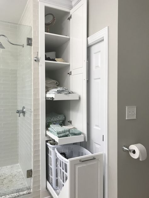 Drømme Bad, Design Interior Baie, Makeover Kamar Mandi, Peach Bathroom, تصميم الطاولة, Bilik Mandi, Bathroom Storage Solutions, Bathroom Bin, Bathroom Closet