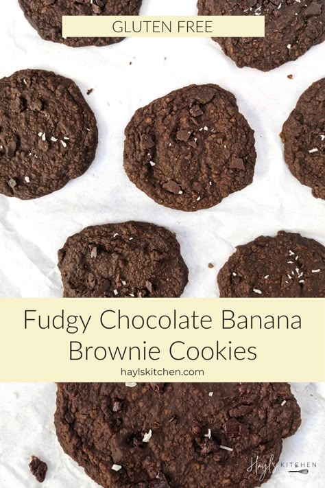 Oat Flour Banana Cookies, Banana Brownie Cookies, Nutritional Cookies, Chocolate Banana Cookies, Healthy Cookies Recipes, Chocolate Banana Brownies, Pagan Food, Banana Cookies Healthy, Snack Bar Recipes