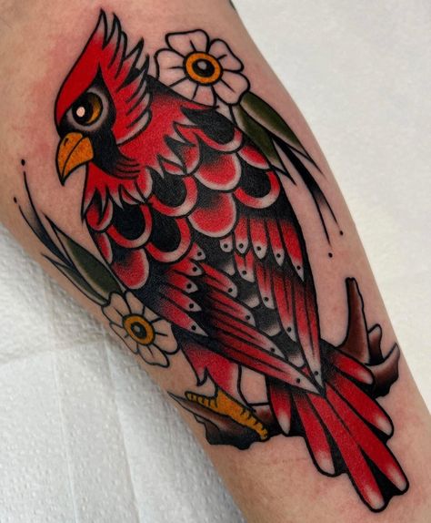 Cardinal Bird Tattoos, Cardinal Tattoo, Cardinal Tattoos, Jaguar Tattoo, Brain Tattoo, Sparrow Tattoo, New Tattoo Designs, Traditional Tattoo Sleeve, Old School Tattoo Designs