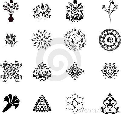 Traditional Ottoman Turkish Design Elements Turkish Tattoo, Turkish Symbols, Empire Symbol, Traditional Ottoman, Moorish Design, Tile Design Pattern, Turkish Tiles, Star Illustration, Turkish Pattern