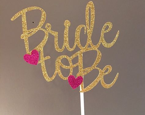 Bridal Shower Props, Gold Glitter Cake, Bridal Shower Decorations Pink, Kate Spade Bridal Shower, Bridal Shower Cake Topper, Kate Spade Bridal, Wedding Cake Pops, Simple Bridal Shower, Winter Bridal Showers