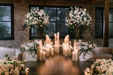 Ceremony Decor | Luminous Events of New Orleans Cake Table Backdrop, Magnolia Leaf Garland, Candle Designs, Geometric Lantern, Wedding Cakes Ideas, Event Centerpiece, Reception Tables, Party Bar, New Orleans Wedding