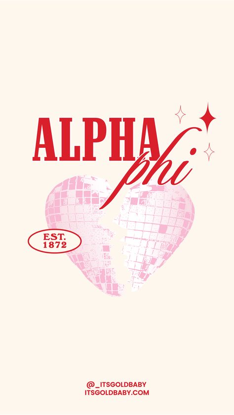 Alpha Phi Wallpaper, Chi Omega Shirts Design, Disco Bid Day, Alpha Phi Bid Day, Disco Heart, Sorority Tshirt Designs, Alpha Phi Shirts, Sorority Themes, Sorority Art