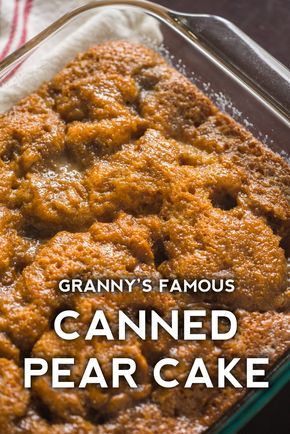 Granny’s Pear Cake - with canned pears! Pear Dump Cake, Breakfast Ideas Savory, New Breakfast Ideas, Pear Recipes Easy, Savory Desserts, Pear Cake Recipes, Pear Dessert Recipes, Savory Dessert, Canned Pears