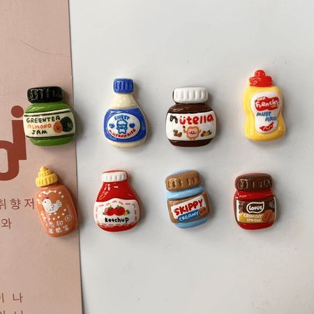 This is a set of 7 cute cartoon food designs on the refrigerator magnets, which can be used as decorative magnets. Suitable for offices, kitchens, whiteboards, storage cabinets and even dishwashers, etc., adding personalized charm to the space, making it a great choice for home decoration and Valentine's Day gifts. Material: Resin Product Code: Refrigerator sticker Size: as shown Brand: NSXXKJ Style: Personality food play Cute Refrigerator Magnets, Diy Fridge Magnets Creative, Polymer Clay Refrigerator Magnets, Mini Fridge Magnets, Food Clay Magnets, Clay Food Magnets, Polymer Clay Magnets Ideas, Clay Fridge Magnets Diy, Clay Magnet Ideas