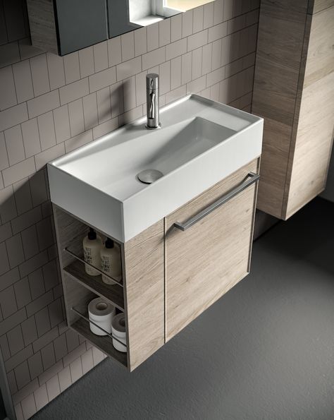 Bathroom Sink Cabinet Small, Sink Furniture Bathroom, Sink With Storage Bathroom, Bathrooms Cabinets Ideas, Small Vanity Design For Bathroom, Bathroom Sink Unit Ideas, Bathroom Vanity Next To Toilet, Small Bathroom Basin Cabinet, Washbasin With Cabinet