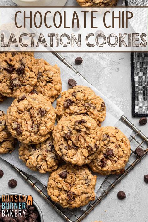 Cookies For Milk Production, Cookies Oatmeal Chocolate Chip, Lactation Treats, Lactation Brownies, Chocolate Chip Lactation Cookies, Breastfeeding Recipes, Lactation Snacks, Milk Supply Foods, Breastfeeding Cookies