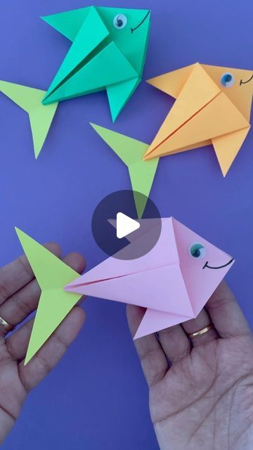 Fish Origami Easy, Origami Fish Easy, Paper Fish, Kids Origami, Origami Fish, Fish Crafts, Easy Origami, Origami Art, Origami Easy