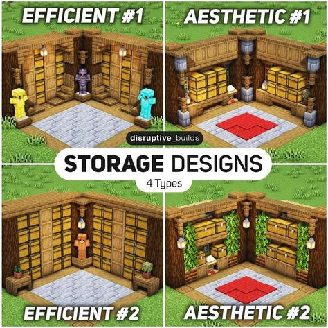 Aesthetic Storage Room, Minecraft Storage Room, Minecraft Storage, Aesthetic Storage, Case Minecraft, Capas Minecraft, Casa Hobbit, Rumah Minecraft Sederhana, Minecraft Aesthetic