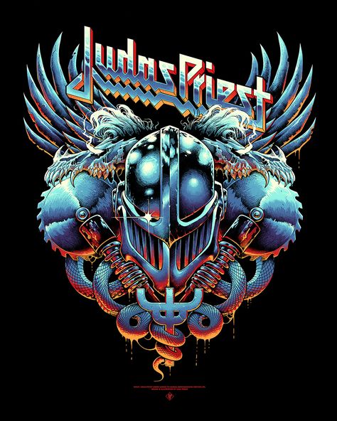 Luke Preece Design & Illustration — JUDAS PRIEST - PAINKILLER Judas Priest Albums, Iron Maiden Posters, Slayer Band, Zombie Army, Grunge Posters, Black Metal Art, Heavy Metal Art, Metal Albums, Judas Priest