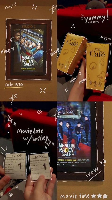 movie date Mencuri Raden Saleh, Cute Instagram Story Ideas, Raden Saleh, Write On Pictures, Theatre Pictures, Movie Schedule, Instagram Design Creative, You Are My Moon, Autumn Instagram