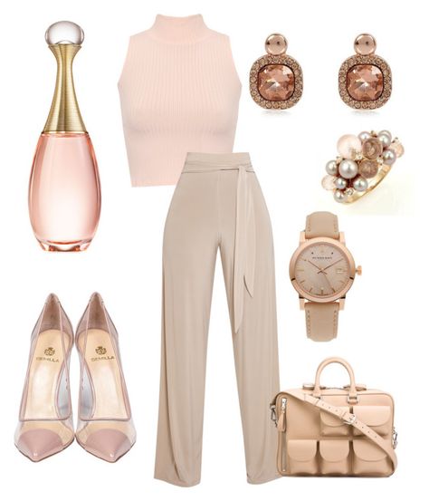 "Rose Gold Office Attire" by commerce-closet ❤ liked on Polyvore featuring WearAll, Semilla, Valas, MimÃ­, Burberry, River Island and Christian Dior Rose Gold Closet Ideas, Rose Gold Casual Outfit, Pink Office Attire, Pink Gold Outfit, Pale Pink Cocktail Dress, River Island Outfits, Rose Gold Outfit Ideas Casual, Rose Gold Shoes Outfit, Rose Gold Outfits