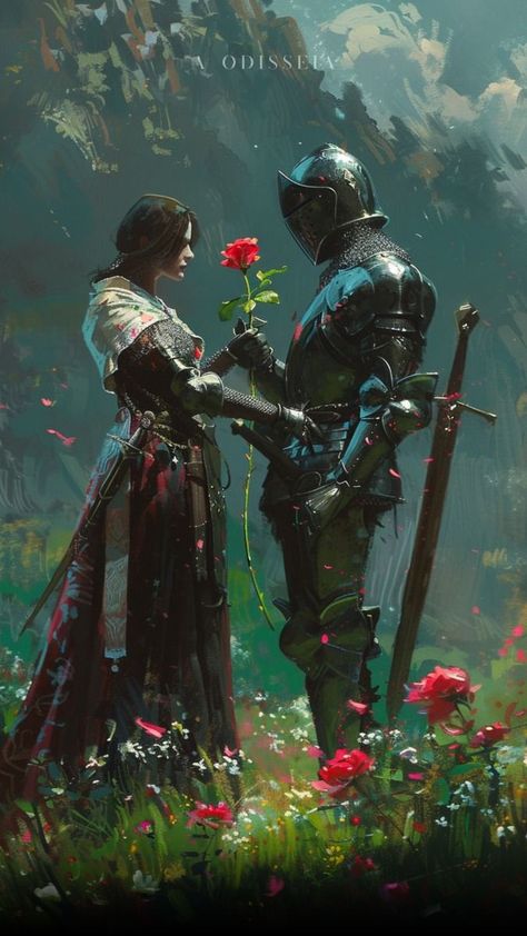 Knight And Lady, Chivalry 2, Knights Art, Sif Dark Souls, Knight Wallpaper, Your Mine, Medieval Romance, Dark Fantasy Artwork, Romance Art