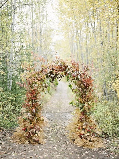 FOR THE CEREMONY || NOVELA BRIDE...Autumn toned floral arch || Where the modern romantics play & plan the most stylish weddings...www.novelabride.com @novelabride #jointheclique Fall Wedding Arches, Outdoor Winter Wedding, Themed Wedding Decorations, Fall Wedding Ceremony, Wedding Ceremony Ideas, Wedding Ceremony Arch, Wedding Themes Fall, Fall Wedding Flowers, Wedding Winter