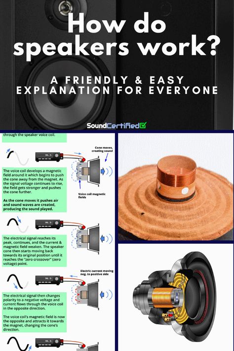 Wondering how speaker work? In this detailed guide with simple to understand diagrams, facts, and pictures, I'll show you. Check out my animated diagram and pictures for easy information! Electrical Notes, Diy Sound System, Wiring Speakers, Stereo Idea, Homemade Speakers, Subwoofer Wiring, Electronics Projects For Beginners, Woofer Speaker, Audio Ideas