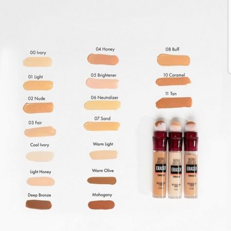 Maybelline Concealer Swatches, Born This Way Concealer Swatches, Maybelline Concealer Shades, Maybelline Eraser Eye Concealer, Corrector Maybelline, Get More Sleep, Maybelline Concealer, Concealer Shades, More Sleep