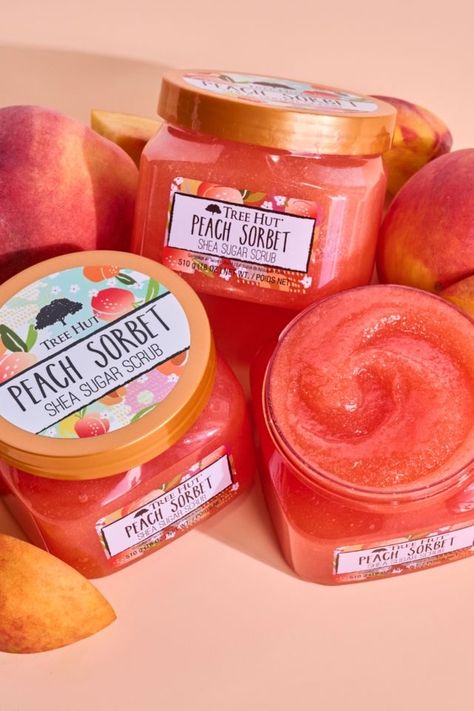 Hygiene Feminine, Coquette Asthetic, Tree Hut Sugar Scrub, Shea Sugar Scrub, Peach Sorbet, Fav Products, Sephora Skin Care, Diy Body Scrub, Bath And Body Works Perfume