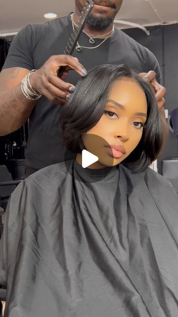 Short Bob Black Hairstyles, Bob Hairstyles Blowout, Haircuts For Fine Hair Black Women, Bob With Hair Clips, Transition From Pixie To Bob Growing Out Short Hair, Bob Life For Black Women, Rihanna Bob Hairstyles, Teyana Taylor Haircut, Medium Bob Layers