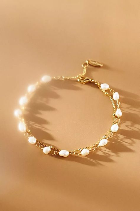 Bracelets | Bracelets for Women | Anthropologie Bridesmaid Accessories Jewelry Affordable Elegance Bridal Accessories, Wedding Bridesmaids Jewelry, Minimal Jewelry Bracelet, Bridesmaid Pearl Bracelets, Fine Pearl Bracelet, White Gold Jewelry For Women, Pearl Bracelets Gold Simple For Women, Minimalist Bracelet Pearl, Wedding Gifts For Bridemaids