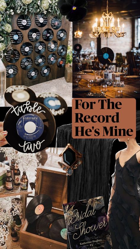 Bridal Shower Theme. For The Record He's Mine 🎼🥂💍 Concert Theme Bachelorette, Bridal Shower Music Theme, Bachelorette Sleepover Theme, Music Bridal Shower Theme, Elvis Bachelorette Party, Music Bachelorette Party Theme, Music Themed Bachelorette Party, Hen Themes, Bachorlette Party Theme