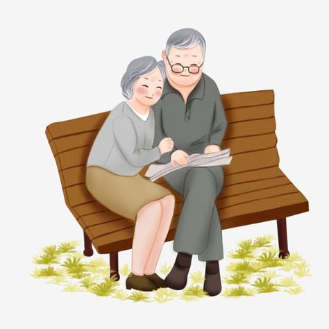 Grandma And Grandpa Drawing, Valentine Illustration, Reading The Newspaper, Reading Cartoon, Sunflower Images, Valentines Illustration, Cow Print Wallpaper, Art Assignments, Diy Leather Projects