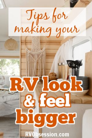 9 Ways to make your RV feel not so small | RV Obsession Diy Rv Remodel Ideas, Rv Toy Hauler Remodel, Toyhauler Remodel, Rv Decorating Ideas Rv Interior, Rv Interiors, Rv Interior Design, Motorhome Remodel, Camping Necessities, Glamper Camper