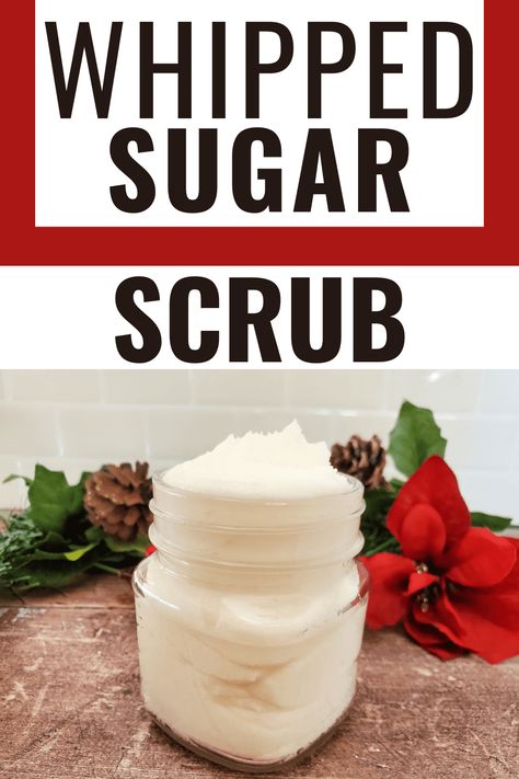 Perfect for exfoliating winter dry skin, this natural sugar scrub is made using sugar and coconut oil and scented with a lovely blend of lemon, peppermint, and ylang-ylang essential oils. Winter Sugar Scrub, Natural Sugar Scrub, Natural Sugar Scrubs, Whipped Sugar Scrub, Bath Scrubs, Homemade Beauty Recipes, Dry Winter Skin, Ylang Ylang Essential Oil, Top Crafts