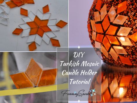 DIY Turkish Mosaic Candle Holder Tutorial pin.   @FanningSparks DIY Turkish Mosaic Candle Holder Tutorial – FanningSparks Turkish Lanterns Diy, Turkish Lamps Diy, Diy Mosaic Lamp, Diy Turkish Lamp, Mosaic Candle Holders Diy, Turkish Mosaic Lamp Diy, Turkish Lanterns, Candle Holder Diy, Mosaic Candle Holders