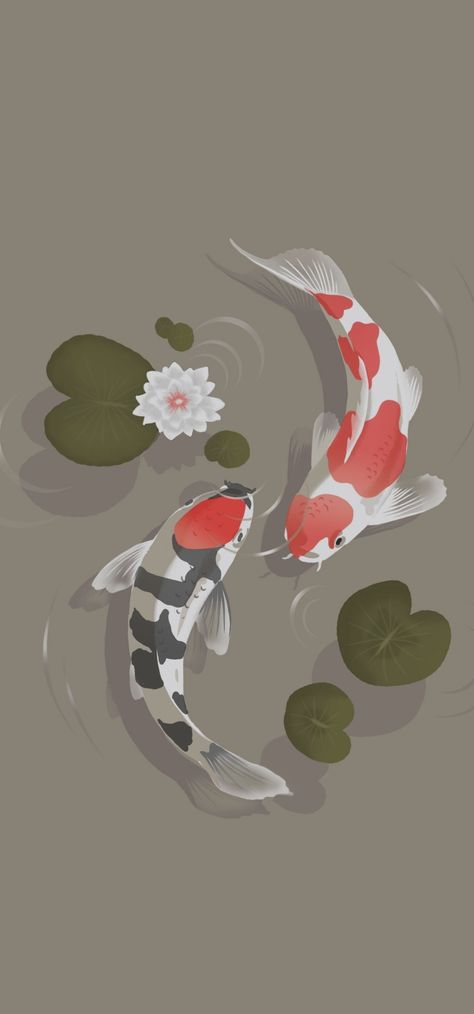 Lucky Koi Fish Wallpaper, Koi Fish Wallpaper Aesthetic, Nicki Wallpaper, Fish Wallpaper Iphone, Koi Fish Wallpaper, Illustrations Wallpaper, Koi Wallpaper, Koi Fish Pattern, Ghibli Background