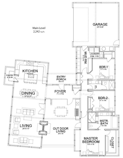 This single level, high perfromance floor plan is under 2500 sq. ft. House Plans Under 2500 Sq, 2500 Sq Ft House Plans One Level, Luxurious House Plans, 2500 Sq Ft House Plans, Cargo Container Homes, Shipping Container Home Designs, Shipping Container House Plans, Tiny House Community, Cabin Floor Plans