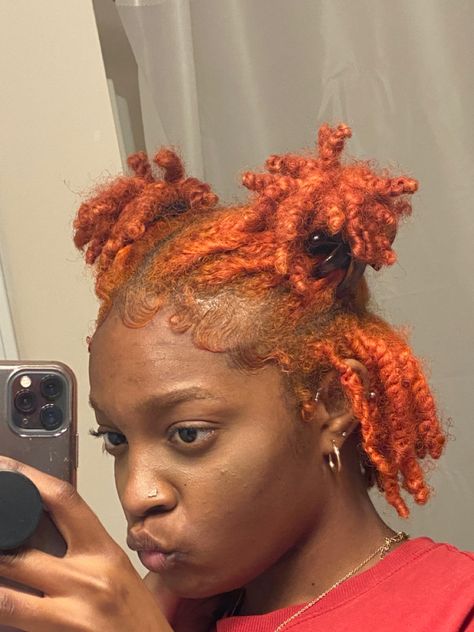 Ginger Starter Locs Black Women, 2 Strand Twist Starter Locs, Starter Locs With Color, Starter Locs Styles For Short Hair, Ginger Starter Locs, Short Starter Locs Hairstyles, Locs Styles For Short Hair, Locs With Color, Starter Locs Short