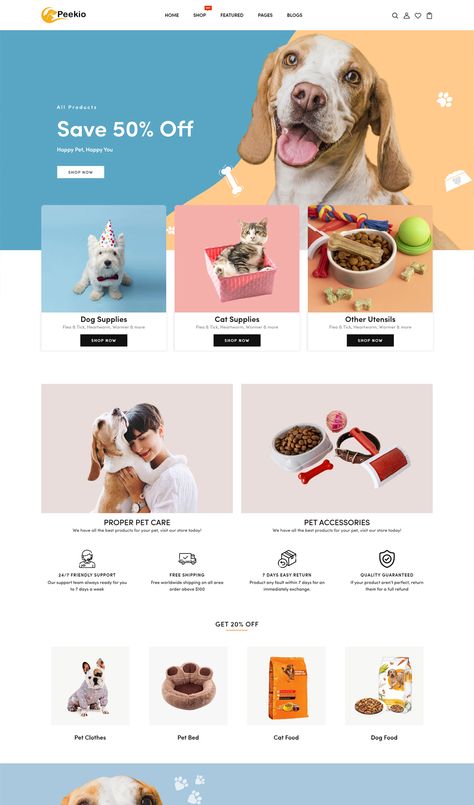 Pet Shop & Pet Food Shopify Theme Pet Food Website Design, Petshop Website Design, Shopify Theme Templates Free, Pet Store Website, Pet Shop Website Design, Animal Website Design, Pet Website Design, Pet Shop Design, Market Banner