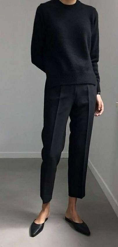 Minimalist Moda, Black Pullover Sweater, Mode Casual, Ținută Casual, Modieuze Outfits, Looks Chic, 가을 패션, Looks Style, Work Fashion