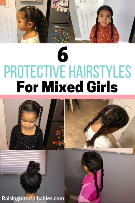 Looking for mixed girls hairstyles? Take a look at these great protective hairstyles for biracial hair! Mixed Protective Hairstyles, Protective Styles For Biracial Hair, Protective Hairstyles For Mixed Kids, Protective Styles For Mixed Hair, Hair Styles For Mixed Curly Hair, Mixed Hairstyles Kids, Mixed Hairstyles Biracial Hair, Girls Protective Hairstyles, Mixed Girls Hairstyles