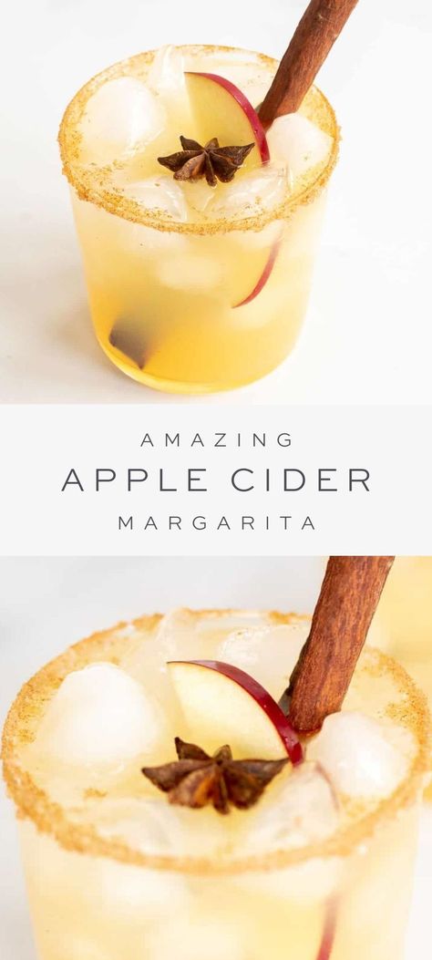 Easy Alcohol Drinks For A Crowd, Easy Apple Cider Cocktail, Apple Cider Christmas Cocktail, Apple Cider Margarita Recipe Pitcher, Apple Cider Tequila Cocktail, Fall Drinks Apple Cider, Fall Booze Drinks, Tequila Apple Cider, Apple Tequila Cocktail