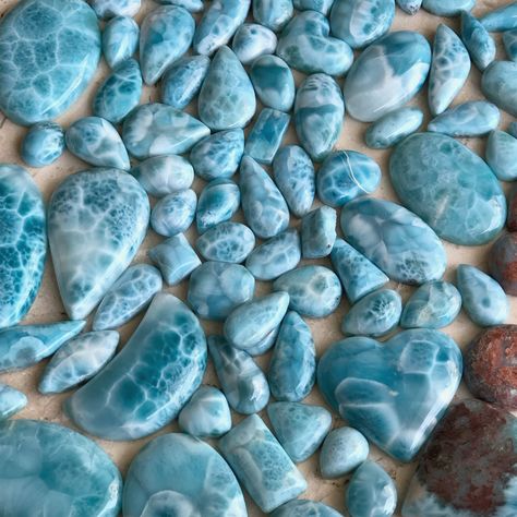 Raise your hands if you are waiting for new awesome jewelry?!!! ⁣We know we are! 💃🏻  #larimar #stones #gemstone #cabochon #bluestone #blue Larimar Aesthetic, Dream Crystals, Larimar Crystal Aesthetic, Handmade Blue Larimar Jewelry, Crystal Larimar, Spiritual Round Larimar Jewelry, Blue Larimar Hypoallergenic Jewelry, Larimar Jewelry, Crystal Aesthetic