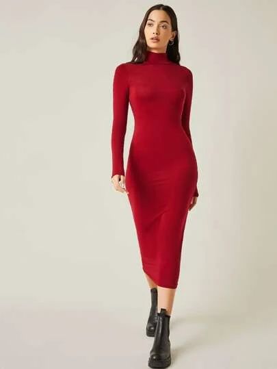 Search neon | SHEIN USA Outfit Vestido Rojo, Body Fit Dress, Burgundy Bodycon Dress, Shein Basics, New In Fashion, Sleeveless Bodycon Dress, Knitted Bodycon Dress, Bodycon Maxi Dresses, Dog Clothing